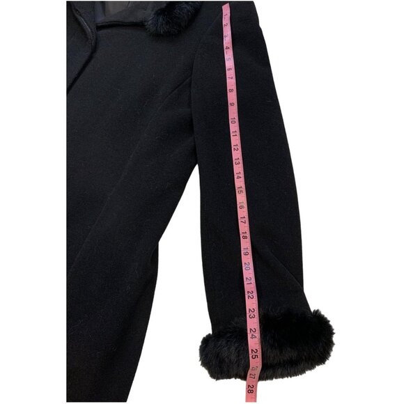Liz Claiborne Coat Womens 18 Faux Fur Collar Cuffs Wool Blend Lined Classic - Picture 10 of 10